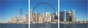 Obraz - Manhattan w Nowym Jorku (z zegarem) (90x30 cm)