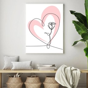 Plakat - Heart & Rose (A4)