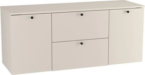 Szafka pod umywalkę WENA, z 2 drzwiami i 2 szufladami, gładkie fronty, z koszem na pranie, Beti, 140x60x47 cm, Kaszmir