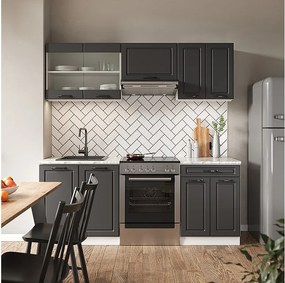 Aneks kuchenny antracytowy dom wiejski/biały 200x60x81.6 r-line