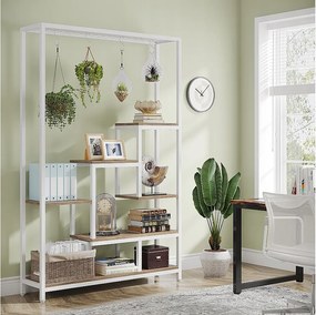 Stojak na rośliny doniczkowe, 5 poziomów, metalowa półka na rośliny, 180 cm, z 10 haczykami, wielofunkcyjny stojak na rośliny