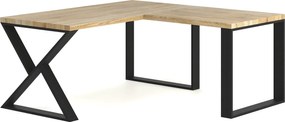 Drewniane narożne biurko loft 170x70 + 70x90 N8-F58