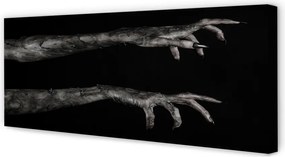 Obraz na płótnie Brudne Ręce na Czarnym Tle