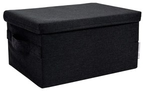 Czarny tekstylny pojemnik z pokrywką 35x19x26 cm Soft Storage – Bigso Box of Sweden