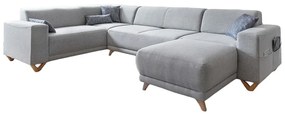 Jasnoszary rozkładany/ze schowkiem narożnik (lewostronny/w kształcie litery U) Classy Sophie – Miuform