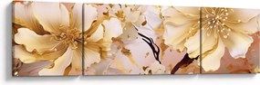 Obraz - Złote kwiaty (170x50 cm)
