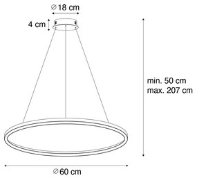 Złota lampa wisząca 60cm z diodą LED 3-stopniowy ściemniacz - GirelloDesignerski Oswietlenie wewnetrzne