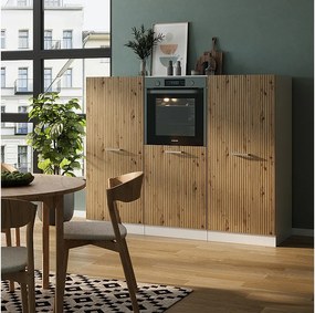 Blok kuchenny dąb rzemieślniczy/biały 180x46x81.6 r-line