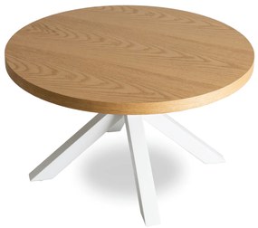 Stolik Kawowy LINCOLN 80 cm Dąb Złoty/Biały Skandynawski