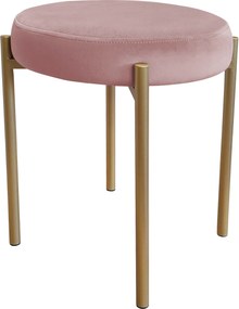 Taboret DIOR stelaż metalowy tkanina Welur : Kolor Stelaża - Złoty, Kolor tkaniny - VELVET - MG58, Typ tkaniny - Velvet