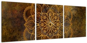 Obraz - Mandala radości (z zegarem) (90x30 cm)