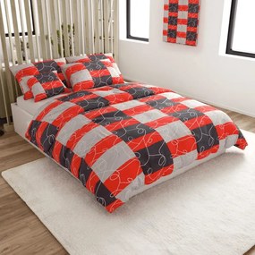 PrzytulneMieszkanie.pl PrzytulneMieszkanie.pl Bawełniana pościel SQUARES BLEND czerwona Rozmiar pościeli: 70 x 90 cm | 140 x 200 cm