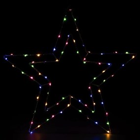 NEXOS Dekoracja LED świąteczna, srebrna gwiazda, 50 cm