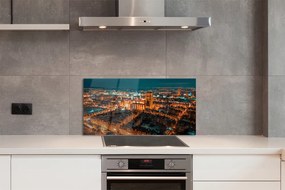 Panel szklany do Kuchni Nocna Panorama Gdańskich Kościołów