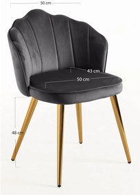 Krzeso Blume w kolorze zotym, aksamitne