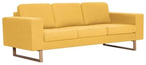 Elegancka trzyosobowa sofa Ladi 3X - żółta
