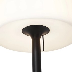Zewnetrzna Nowoczesna lampa podłogowa zewnętrzna czarna z białym kloszem IP44 - Mississippi Nowoczesny Oswietlenie zewnetrzne