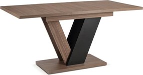 Stół Prostokątny Rozkładany CLARK 120-160 cm Orzech/Czarny Japandi