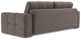 Brązowa rozkładana sofa z materiału bouclé 255 cm Milu – Makamii
