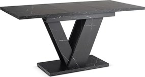 Stół Prostokątny Rozkładany CLARK 120-160 cm Czarny Marmur Glamour