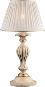 Leonardo lampa drewniana w kolorze kości słoniowej i złota 1 lampa z abażurem dm.35 H.62 Ø35 BL180-LM-AV