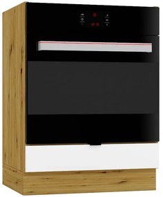 Szafka kuchenna pod piekarnik biały + dąb artisan W6-F57