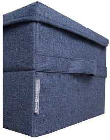 Niebieski tekstylny pojemnik z pokrywką 35x19x26 cm Soft Storage – Bigso Box of Sweden