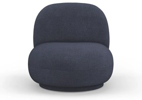Ciemnoniebieski fotel z materiału bouclé Chuck – Micadoni Home
