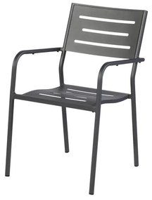 Antracytowe metalowe krzesło ogrodowe Hawaii – Exotan