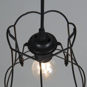 Retro lampa wisząca czarna 20 cm - Granny Frame