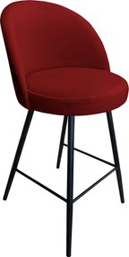 Hoker TRIX krzesło barowe tkanina Welur podstawa metalowa : Kolor nogi - Czarna stożek, Kolor tkaniny - VELVET - MG31, Typ siedziska - Siedzisko stałe