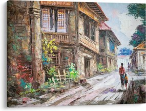 Obraz filipińskiej wioski, Azja (70x50 cm)