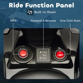 AIYAPLAY Dziecięcy Quad Elektryczny 6V z funkcją jazdy do przodu i tyłu, muzyką, reflektorami LED, biały | Aosom PL