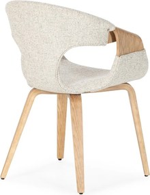 Beżowe tapicerowane fotele jadalniane zestaw z podłokietnikami 2 szt. Elif – MOME