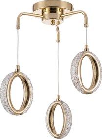 LAMPA SUFITOWA WISZĄCA LED G176-3CP ZŁOTA