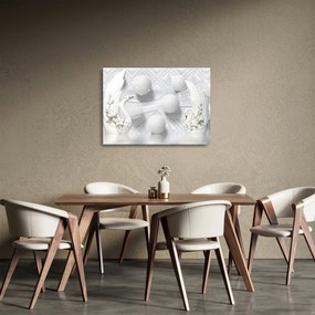Obraz na szkle - Złoty łabędź na wodzie (70x50 cm)