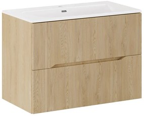Szafka pod umywalkę NORDIC CREMONA 2S 80cm dąb cremona z umywalką wpuszczaną SKY COMAD