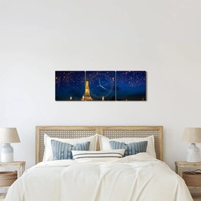 Obraz - Lampiony szczęścia, Bangkok (z zegarem) (90x30 cm)