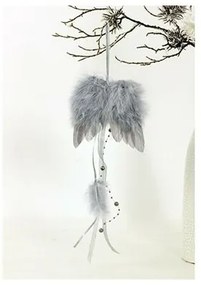 Anielskie skrzydła z piór 12 x 35 cm, szare