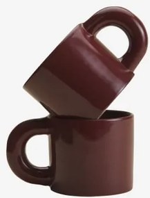 Pack 2 Filiżanek Do Kawy 30 Cl Z New Bone China Rylvane Czerwone Wino - Sklum