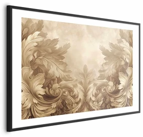 Plakat Rzeźbione ornamenty 90x60 cm z ramą czarną z marginesem ARTGEIST B