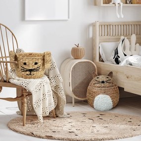 Dziecięcy kosz na zabawki z hiacyntu wodnego w naturalnym kolorze ø 40x43 cm Cat – Compactor