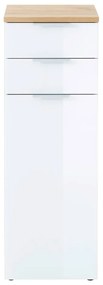 Biała wysoka szafka łazienkowa w dekorze dębu 39x112 cm Pescara – Germania