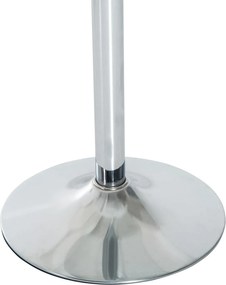 HOMCOM Okrągły Stół Jadalniany ze Szkłem, Metalowa Konstrukcja, Kolor Srebrny