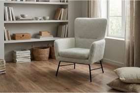 Nowoczesny fotel w kolorze jasnoszarym-ponadczasowy styl