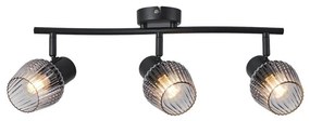 Prezent 14102 - Oświetlenie punktowe OASIS 3xE27/60W/230V czarny/dymny