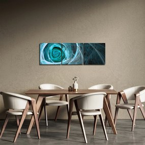 Obraz - Abstrakcyjny różowy niebieski z czarnym tłem (z zegarem) (90x30 cm)