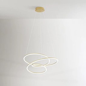 Lampa wisząca LED SPIRA z metalu w kolorze szczotkowanego złota 96W