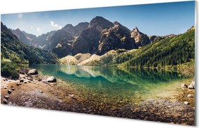 Panel szklany do Kuchni Szczyty Gór nad Lustrem Wody