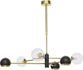 Jupiter 1967 - Żyrandol na pręcie MOKA 3xGU10/10W/230V + 3xG9/10W/230V złoty/czarny/przezroczysty
